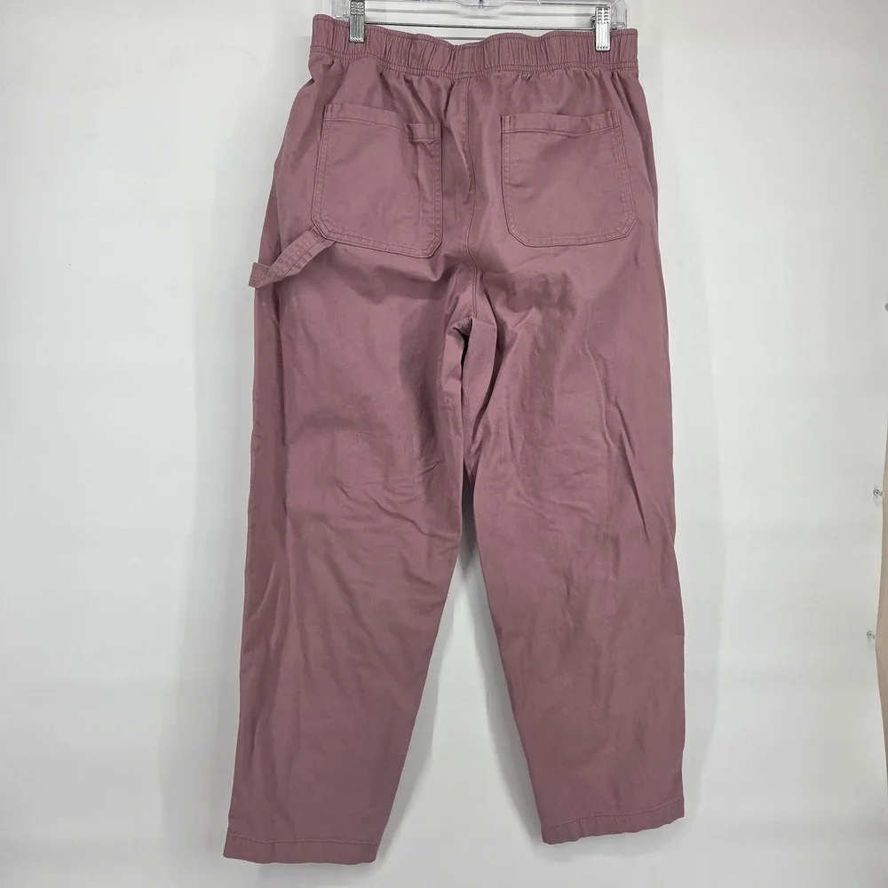 Old Navy Pull-On Utility Pants L Woodrose Pink High Rise Gorpcore Workwear Boho